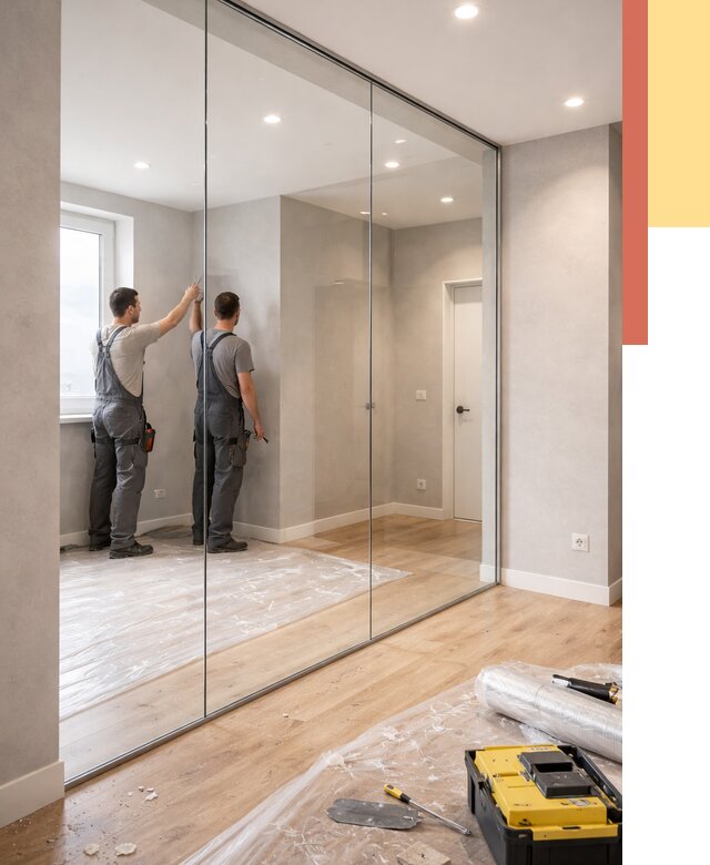 Безрамные стеклянные перегородки в Орске — монтаж от 9823 руб. | ОТДЕЛОЧНИК-Рск