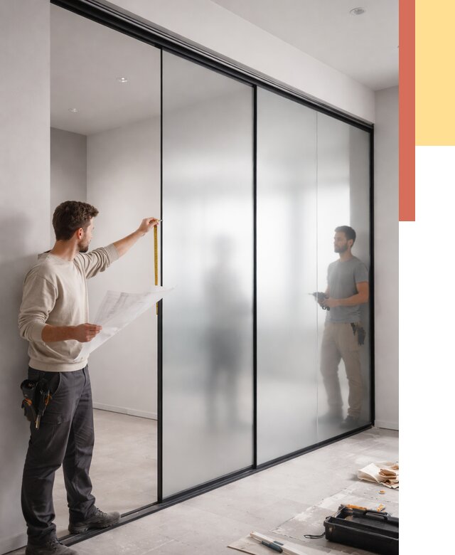 Матовые стеклянные перегородки в Орске от 8789 руб. — монтаж и установка | ОТДЕЛОЧНИК-Рск