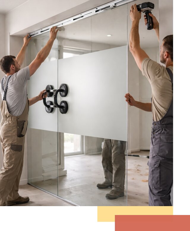 Матовые стеклянные перегородки под ключ в Орске