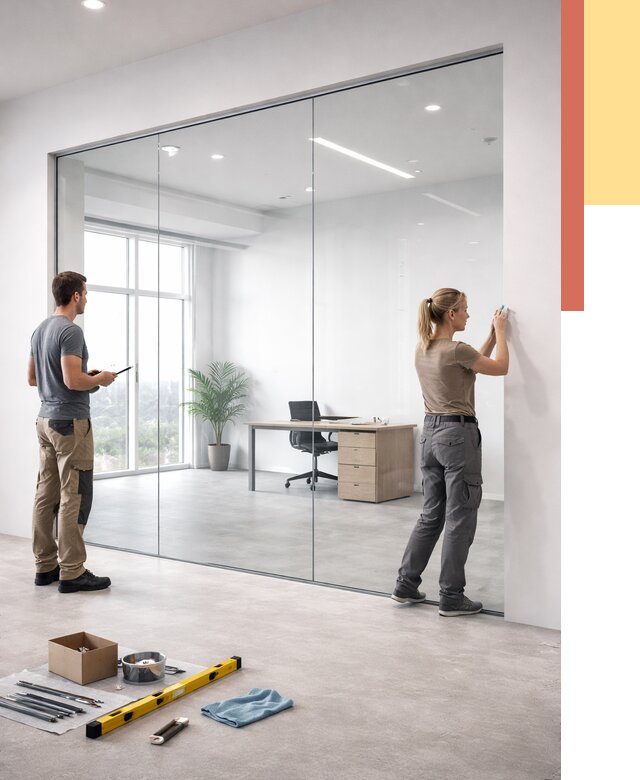 Перегородки из закаленного стекла в Орске от 9823 руб. под ключ | ОТДЕЛОЧНИК-Рск