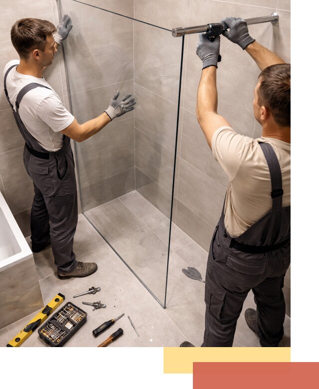 Стеклянные перегородки для душа в Орске — изготовление и монтаж