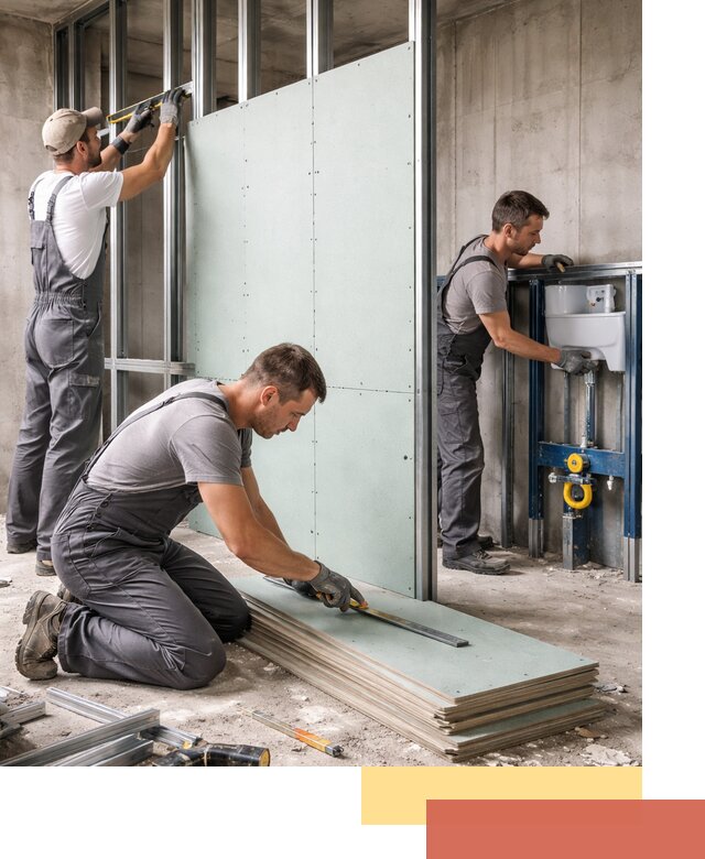 Монтаж и ремонт сантехнических перегородок в Орске