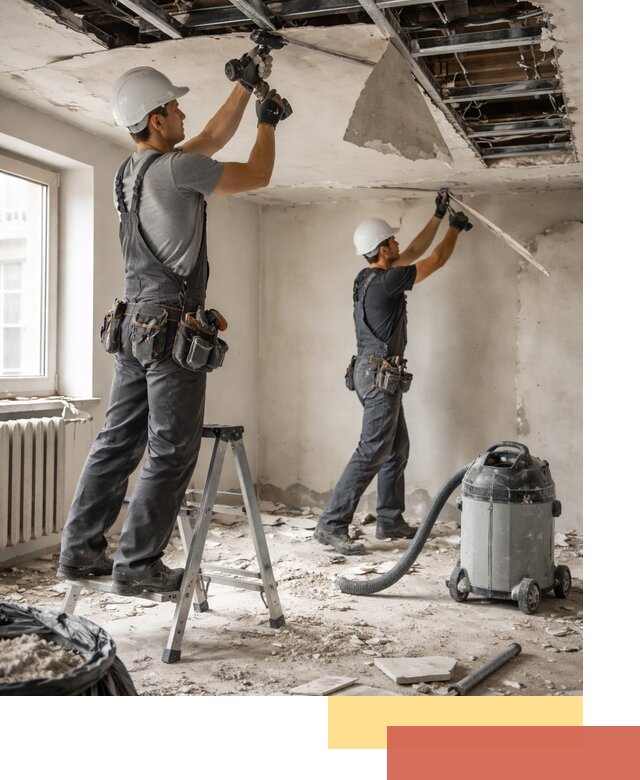 Демонтаж гипсокартонного потолка в Орске быстро и аккуратно