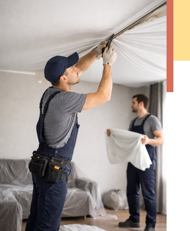 Демонтаж натяжного потолка в Орске от 4653 руб. — снятие и разбор под ключ | ОТДЕЛОЧНИК-Рск