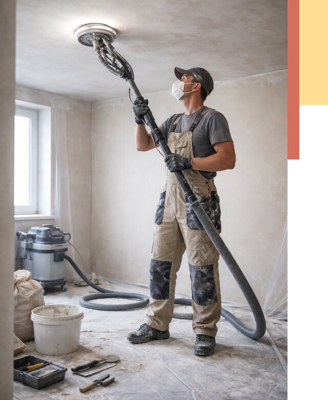 Шлифовка потолка в Орске от 3619 руб. — услуги шлифования потолка | ОТДЕЛОЧНИК-Рск