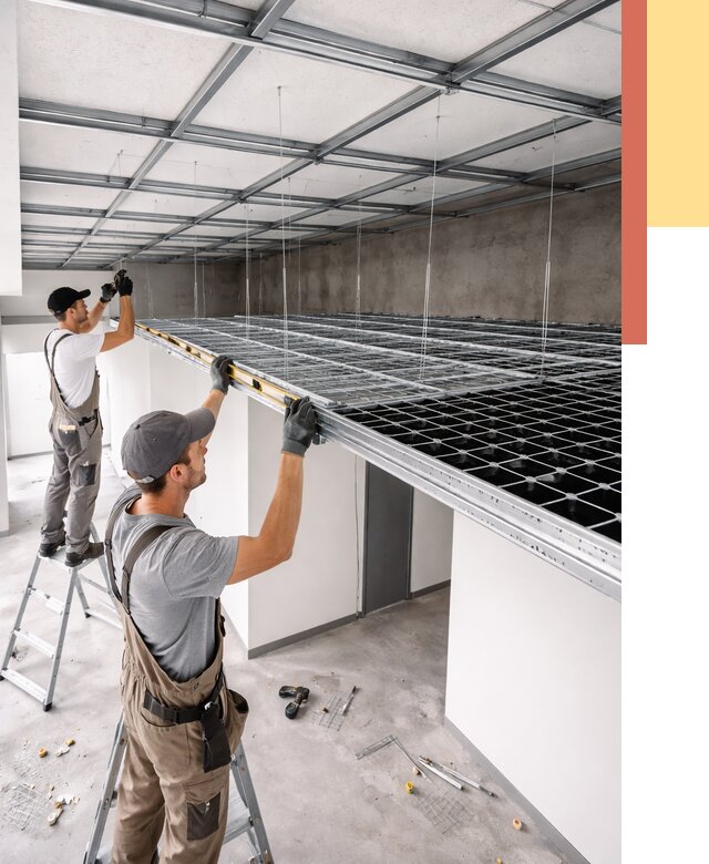 Монтаж потолка грильято в Орске от 465 руб./м² — быстрая сборка под ключ | ОТДЕЛОЧНИК-Рск