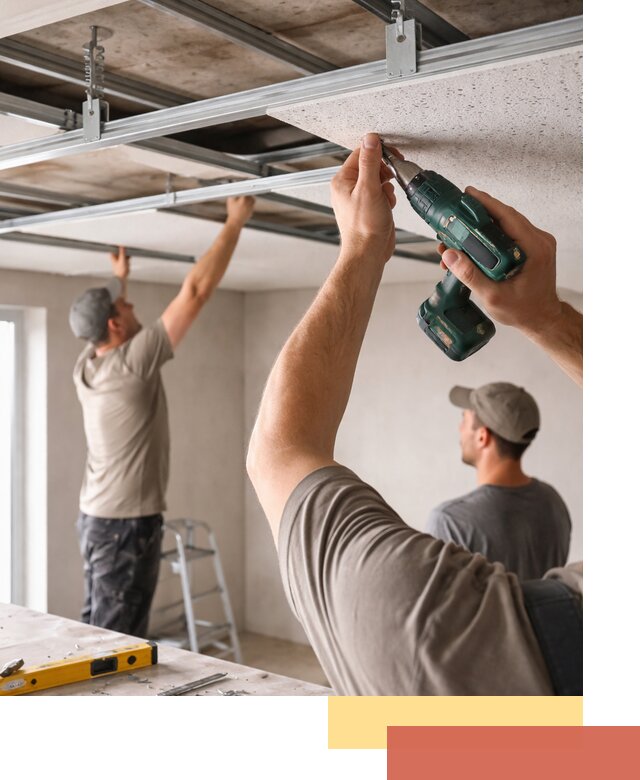 Монтаж акустического потолка в Орске под ключ