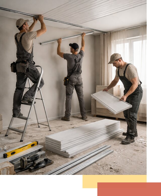 Монтаж потолка из ПВХ панелей в Орске оперативно и качественно