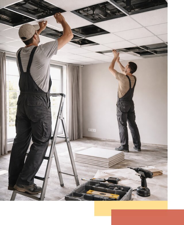 Замена плит подвесного потолка в Орске быстро и качественно