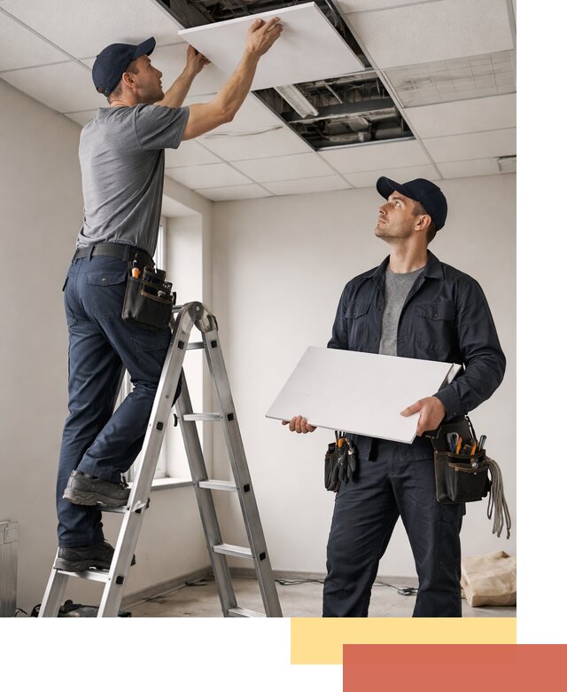 Обслуживание подвесного потолка в Орске — ремонт и чистка