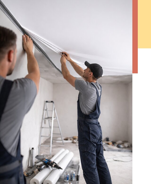 Монтаж матового натяжного потолка в Орске от 4653 руб./м² — быстро и недорого | ОТДЕЛОЧНИК-Рск