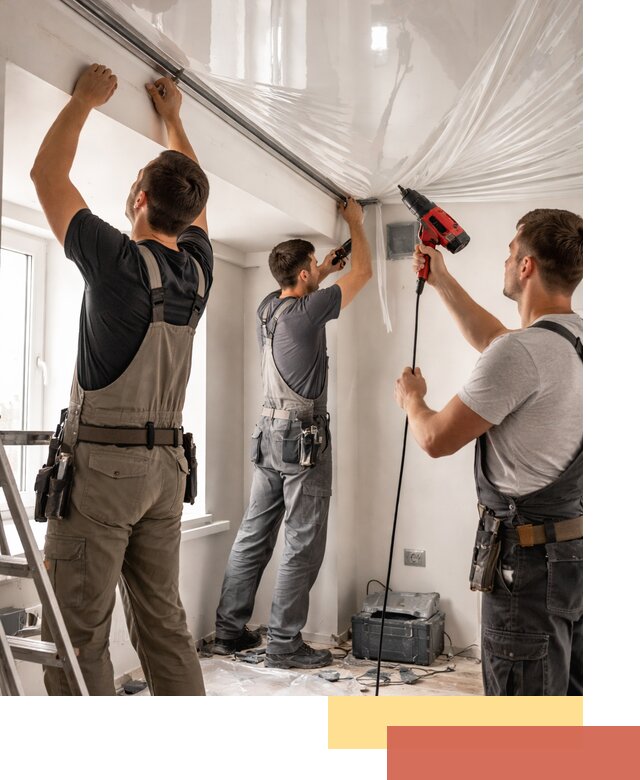 Монтаж глянцевого натяжного потолка в Орске быстро и качественно