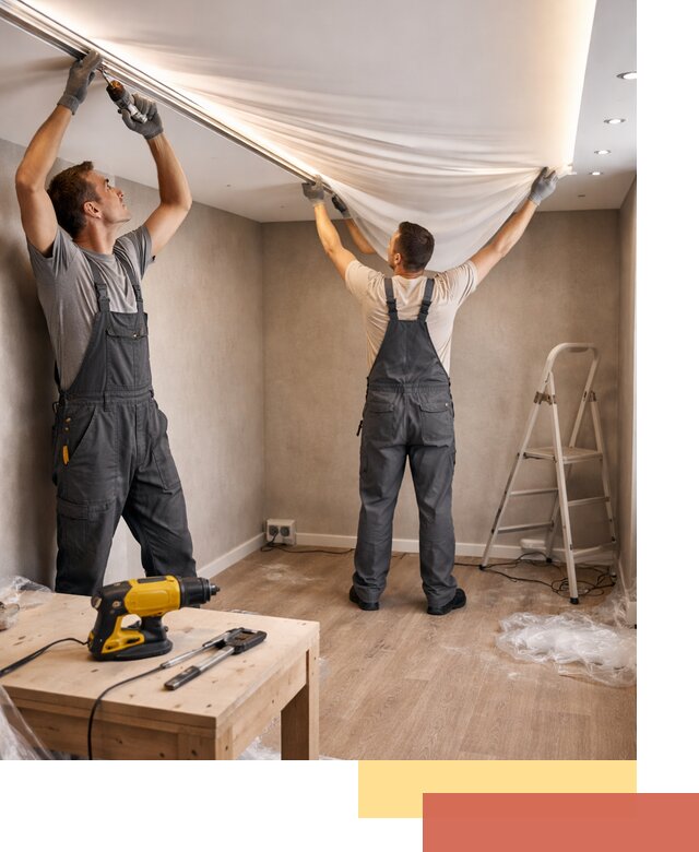 Монтаж натяжного потолка с подсветкой в Орске цена и сроки