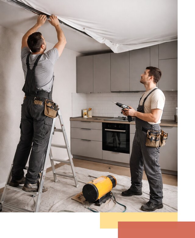 Монтаж натяжного потолка на кухне в Орске