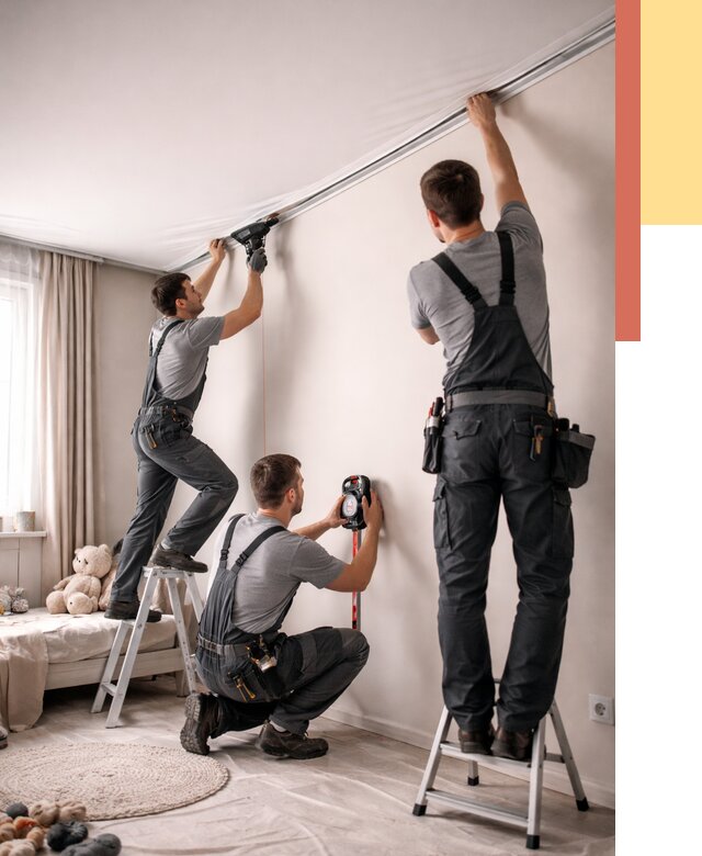 Монтаж натяжного потолка в детской в Орске от 3619 руб. — быстро и недорого | ОТДЕЛОЧНИК-Рск