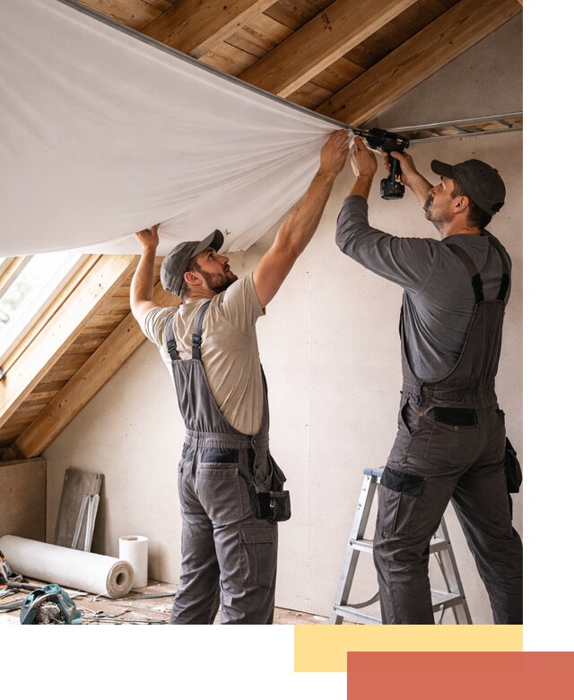 Монтаж натяжного потолка в мансарде в Орске