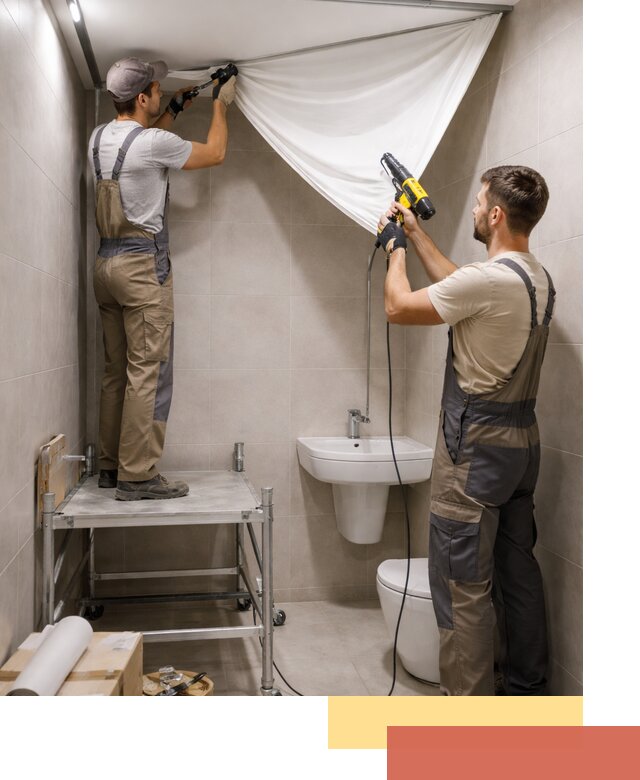 Монтаж натяжного потолка в санузле в Орске