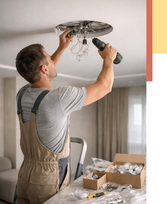 Установка люстры в натяжной потолок в Орске от 1241 руб. | Быстро и недорого — ОТДЕЛОЧНИК-Рск