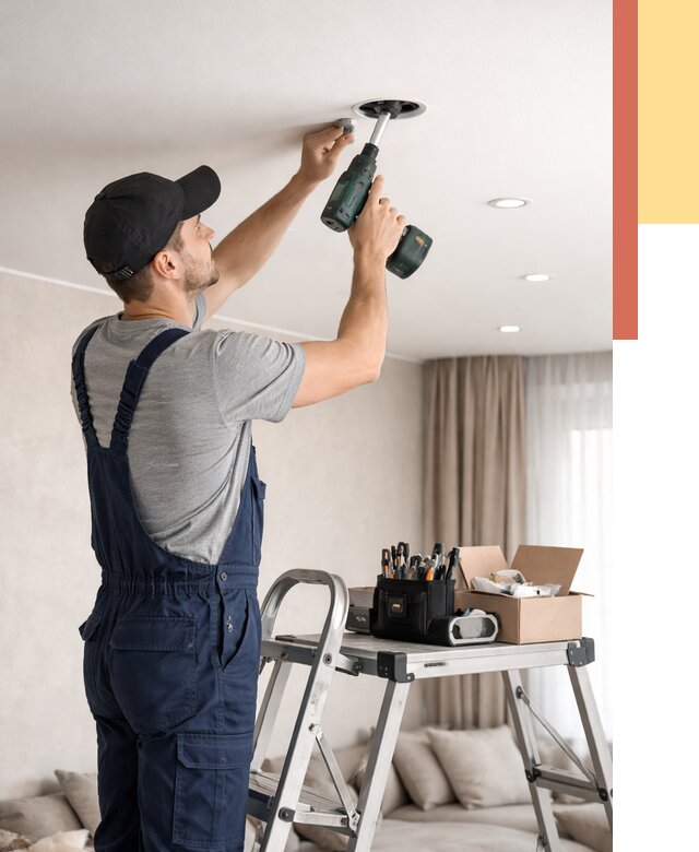 Установка и монтаж точечных светильников в натяжной потолок в Орске от 1861 руб. | ОТДЕЛОЧНИК-Рск