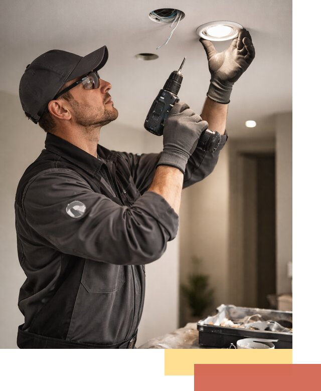 Установка точечных светильников в натяжной потолок в Орске