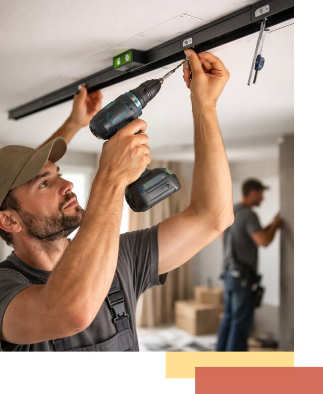 Установка трековых светильников в натяжной потолок в Орске