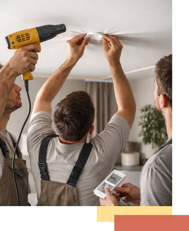 Ремонт прокола полотна натяжного потолка в Орске