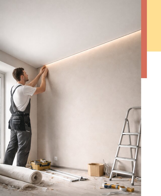 Теневые натяжные потолки в Орске от 8479 руб. под ключ | ОТДЕЛОЧНИК-Рск