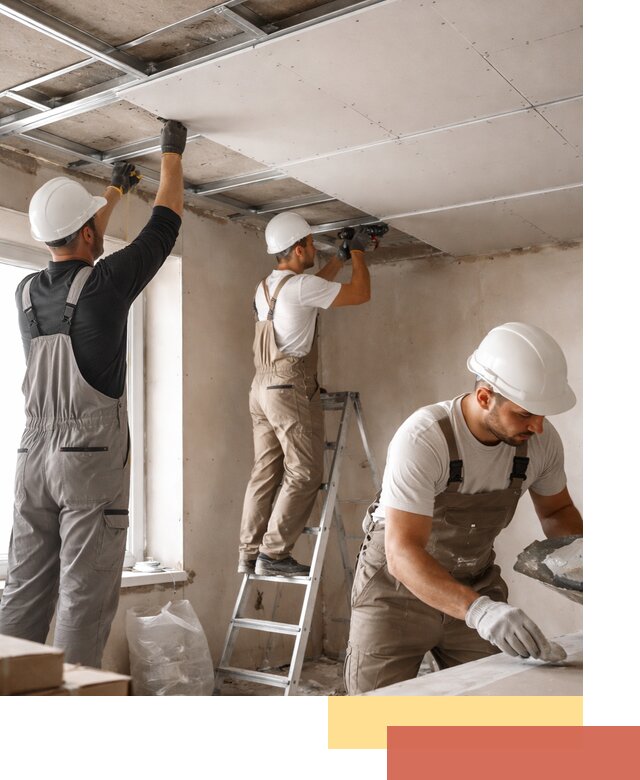 Одноуровневый потолок из гипсокартона в Орске — монтаж и отделка