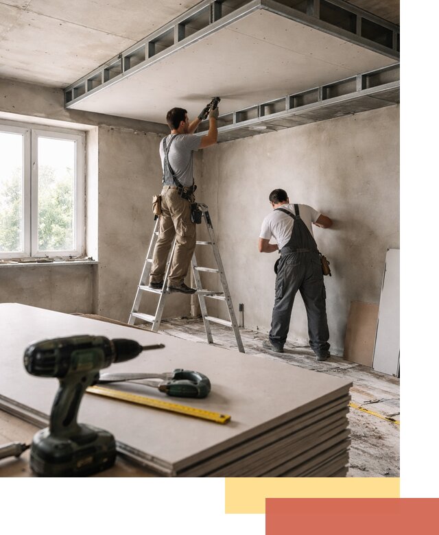 Двухуровневый потолок из гипсокартона в Орске