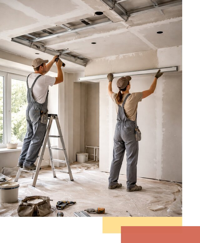 Монтаж многоуровневого потолка из гипсокартона в Орске