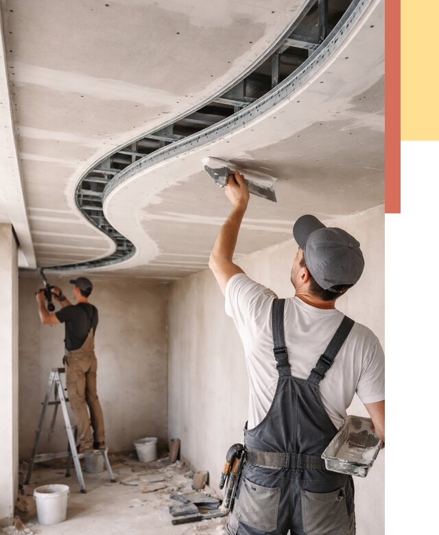 Криволинейный потолок из гипсокартона в Орске от 2171 руб./м2 | ОТДЕЛОЧНИК-Рск