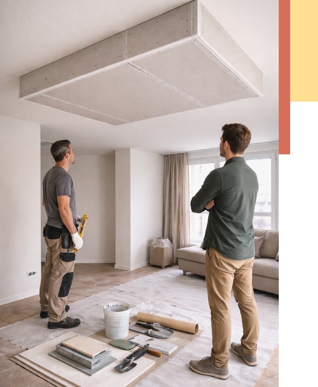 Короб на потолке из гипсокартона в Орске от 2275 руб. — монтаж и услуги под ключ | ОТДЕЛОЧНИК-Рск