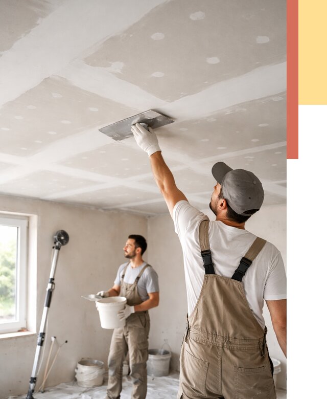 Шпаклевка потолка из гипсокартона в Орске от 3309 руб./м2 — услуги под ключ | ОТДЕЛОЧНИК-Рск