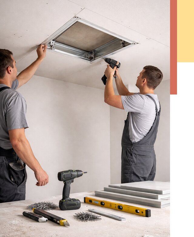 Установка люка в потолок ГКЛ в Орске от 2585 руб. под ключ | ОТДЕЛОЧНИК-Рск