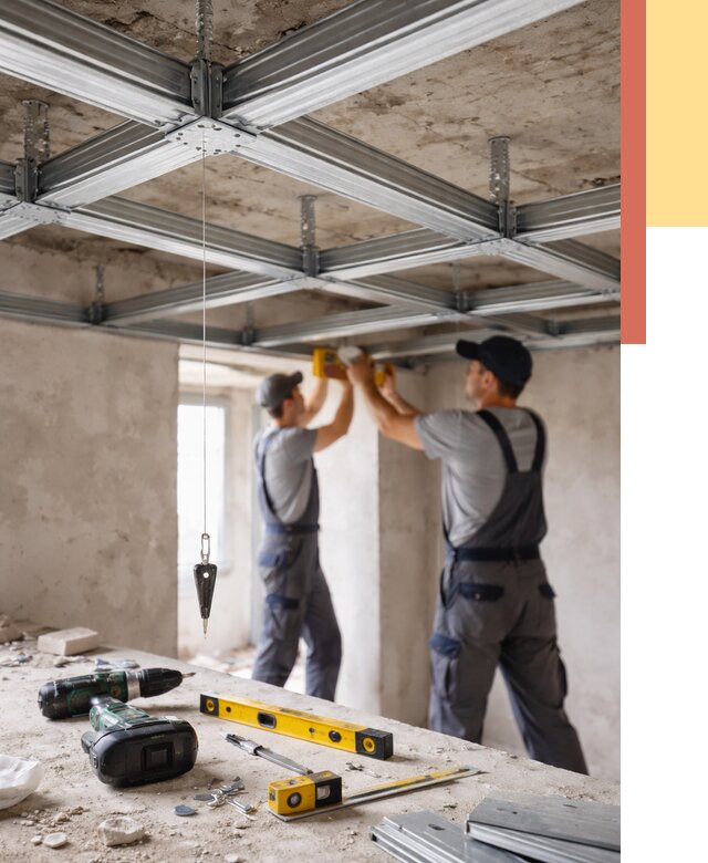 Монтаж каркаса потолка из профиля в Орске от 4653 руб. — услуги ОТДЕЛОЧНИК-Рск