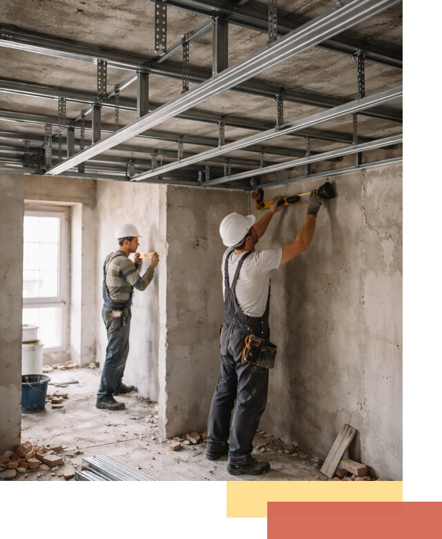 Монтаж каркаса потолка из профильного профиля в Орске