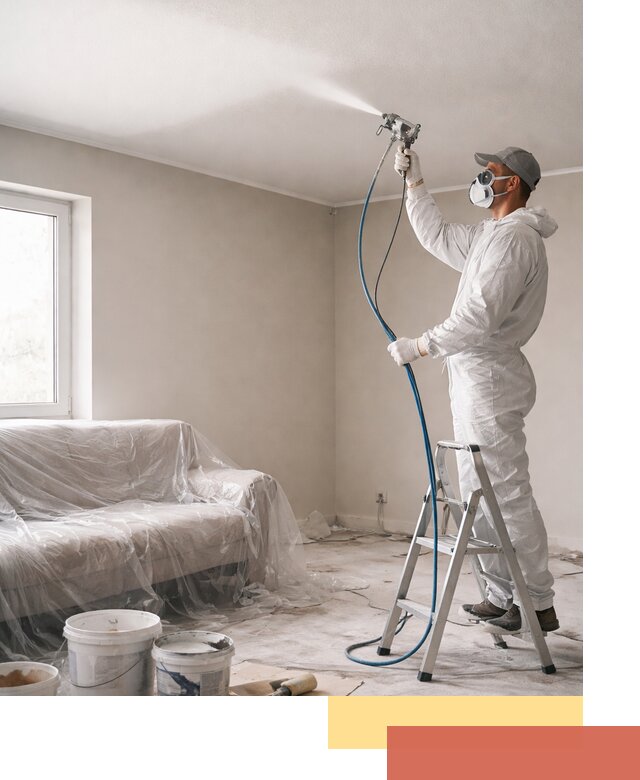 Покраска потолка краскопультом в Орске быстро и качественно