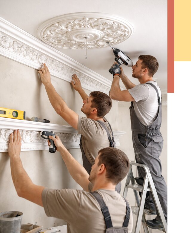 Монтаж лепнины на потолок в Орске от 3309 руб. быстро и недорого | ОТДЕЛОЧНИК-Рск